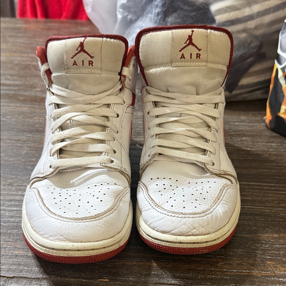 Jordan White and Red Sneakers